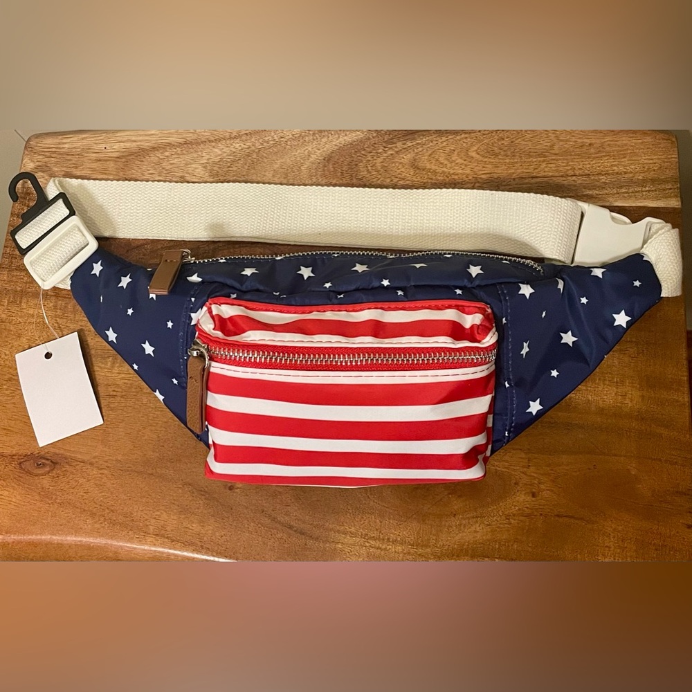 Red White And Blue Fourth Of July Fanny Pack Cross Body Bag Belt Bag By Mad Love